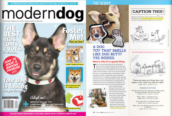 Our CANINE COOLEYS™ toy is featured in Modern Dog Magazine's Winter 2017/2018 issue!